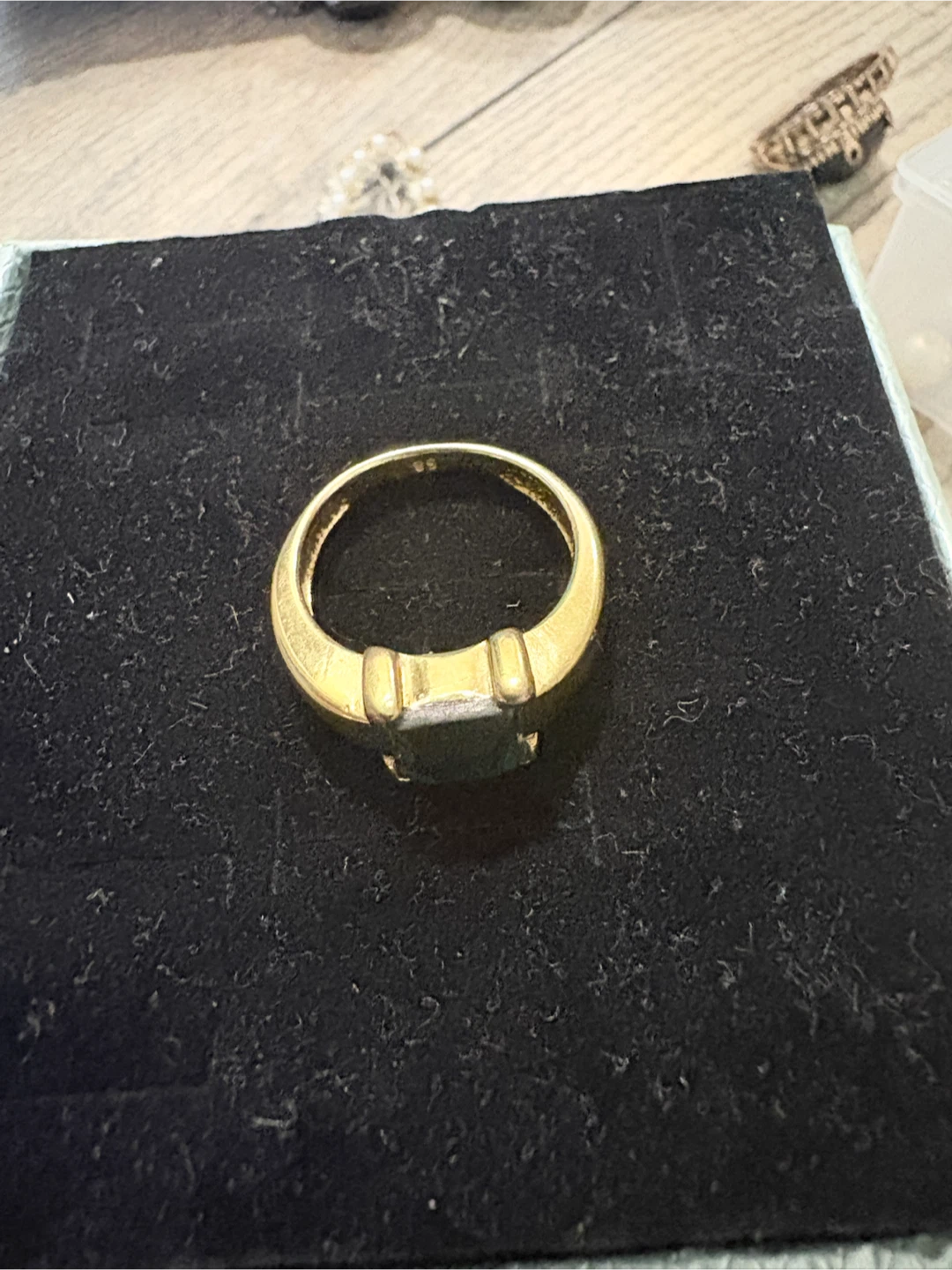 Gold Ring with Square Green Stone - photo 4