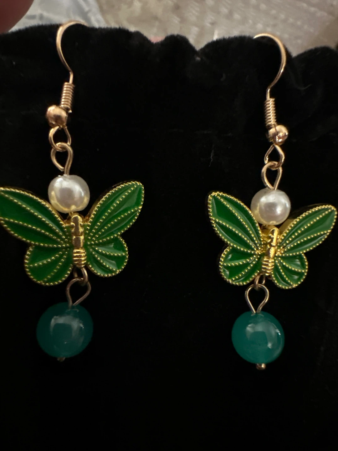 Green Butterfly Earrings