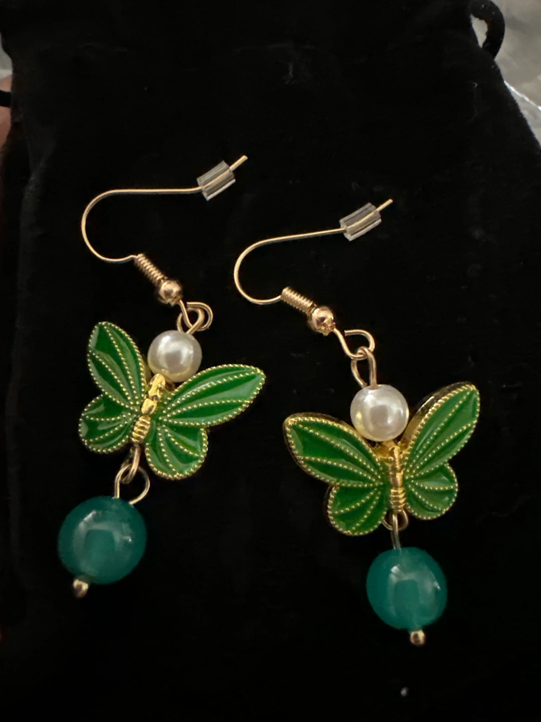 Green Butterfly Earrings - photo 2
