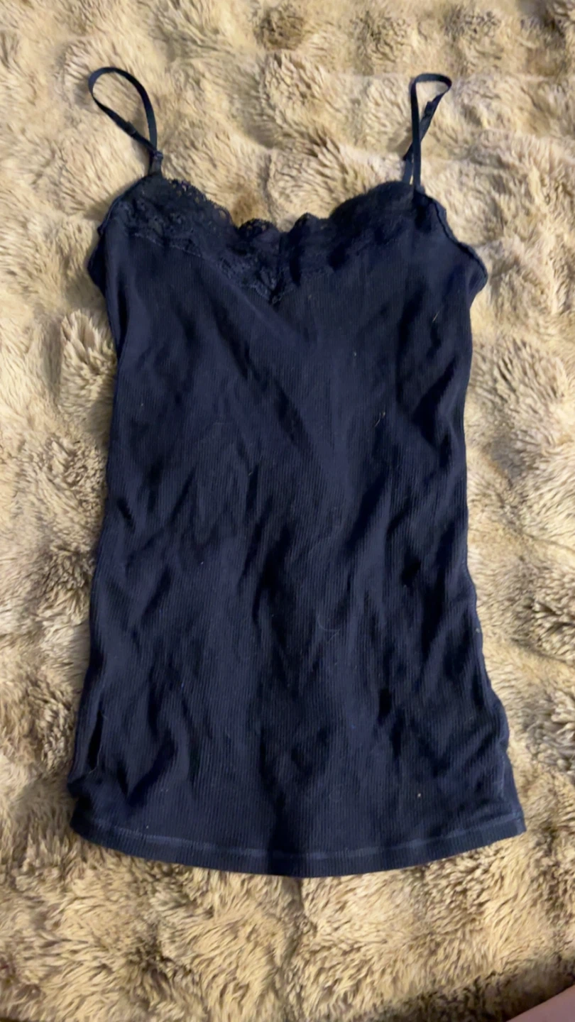 Navy Blue Lace-Trim Camisole