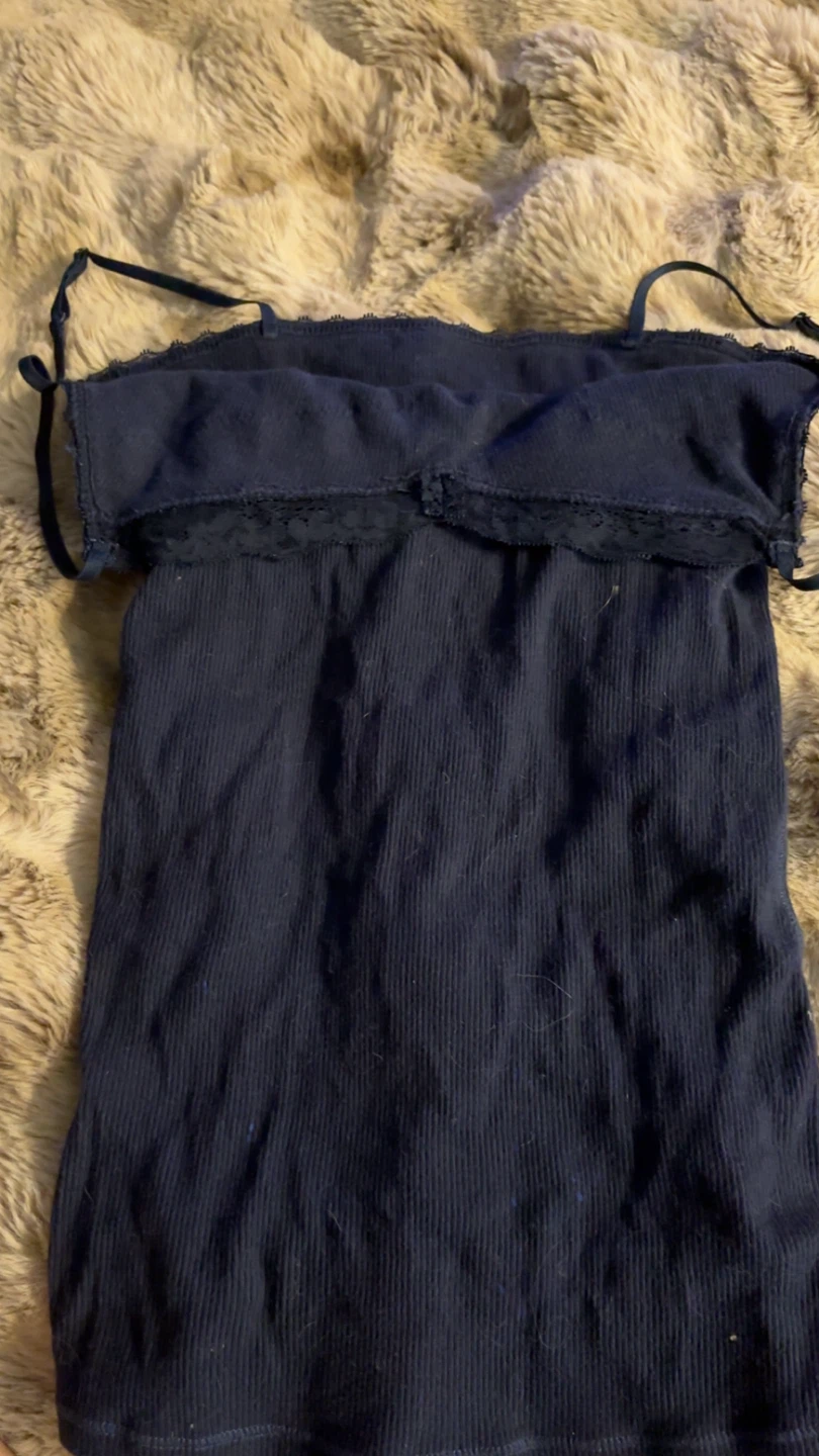 Navy Blue Lace-Trim Camisole - photo 2