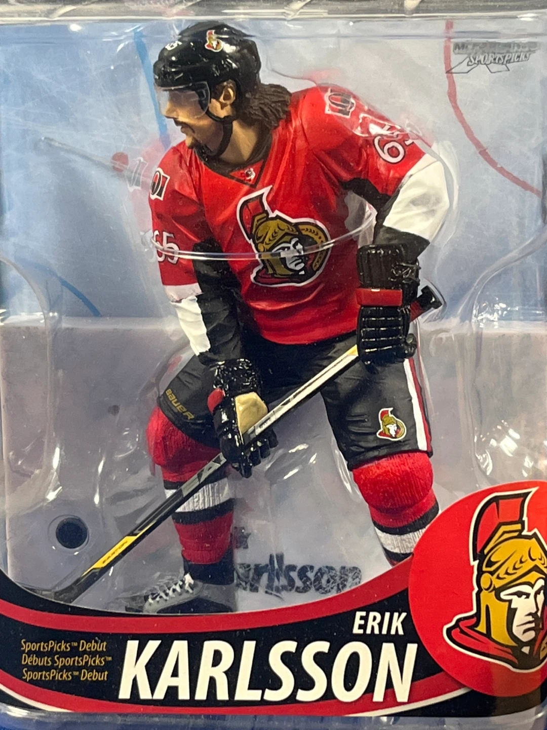 Sealed Erik Karlsson NHL Figure + 100 Vintage Cards Bulk Bonus - photo 2