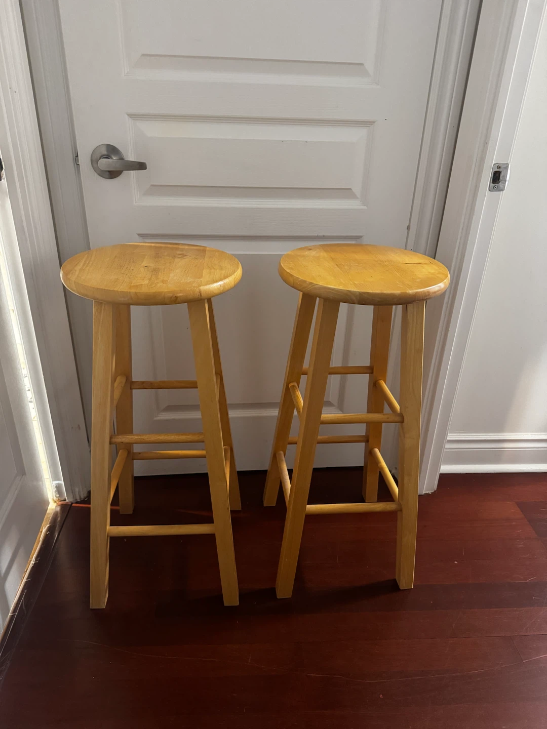 Set of Two Wooden Bar Stools