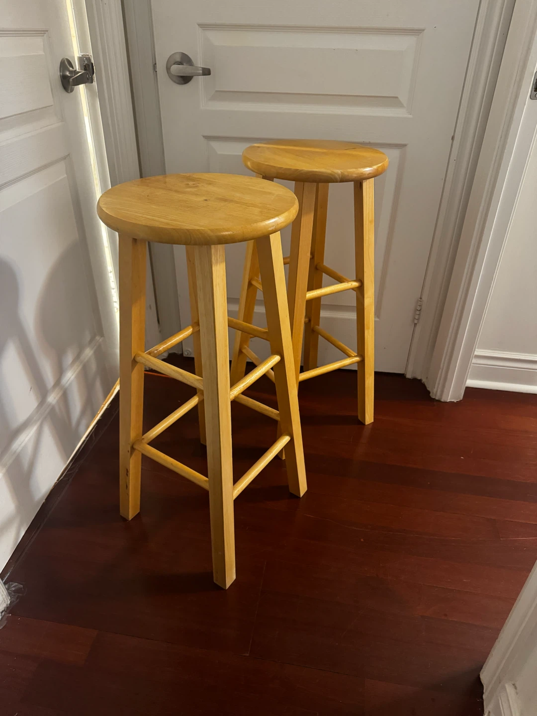 Set of Two Wooden Bar Stools - photo 2