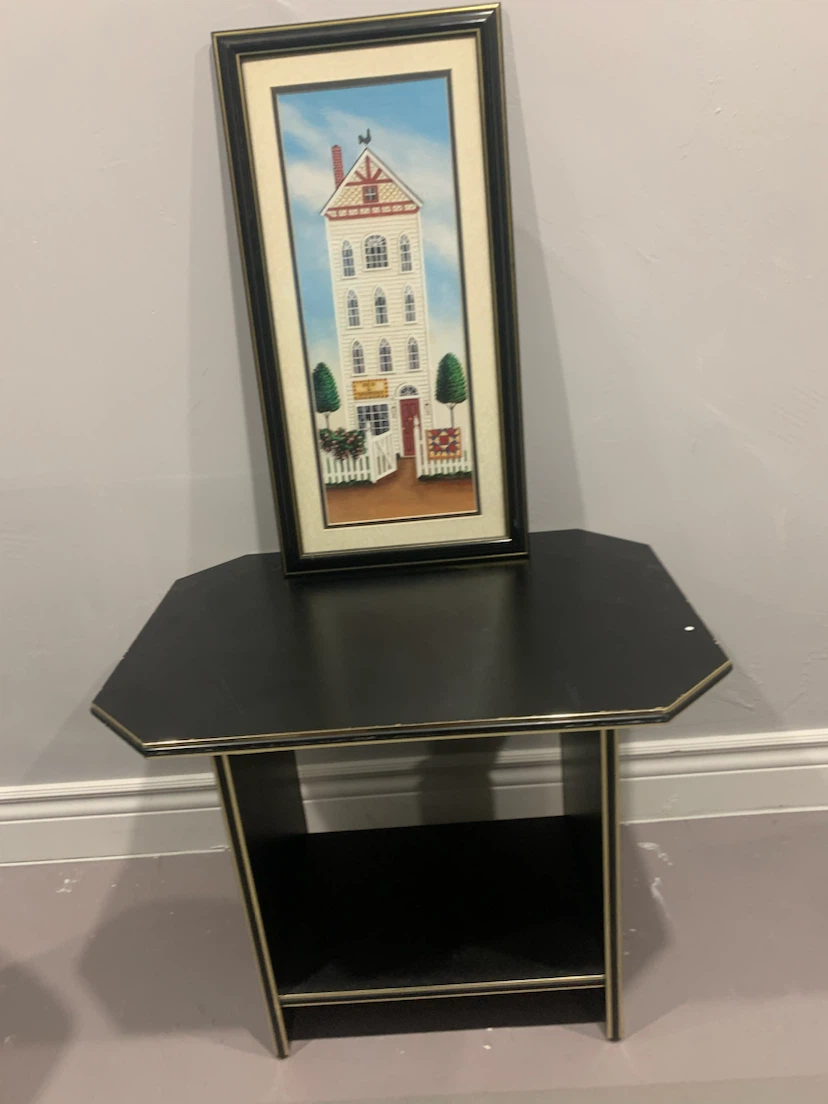 Black Corner Side Table and matching picture