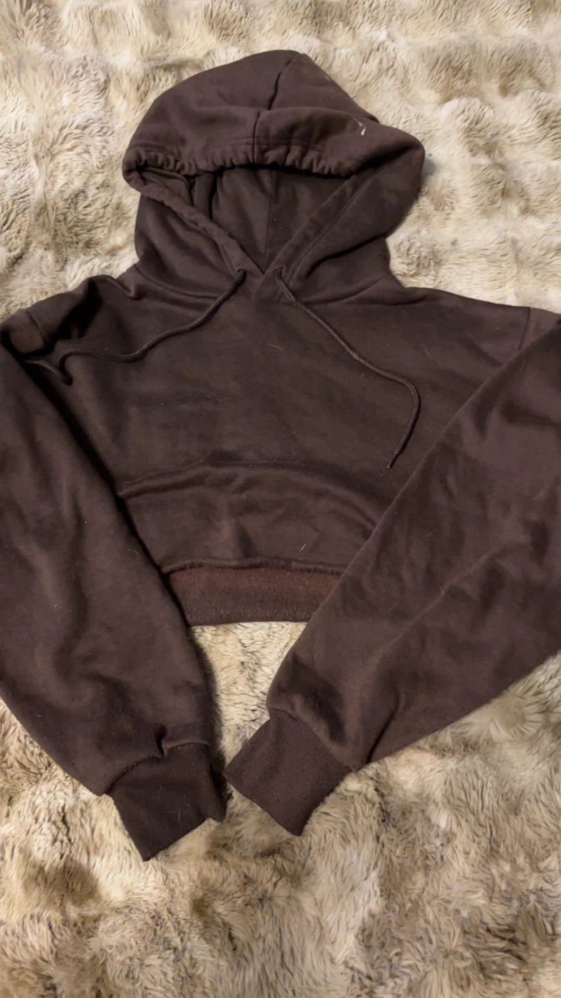 Brown Cropped Hoodie