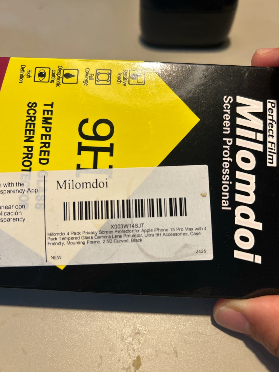 Milomdoi Privacy Screen Protector for iPhone 15 Pro Max