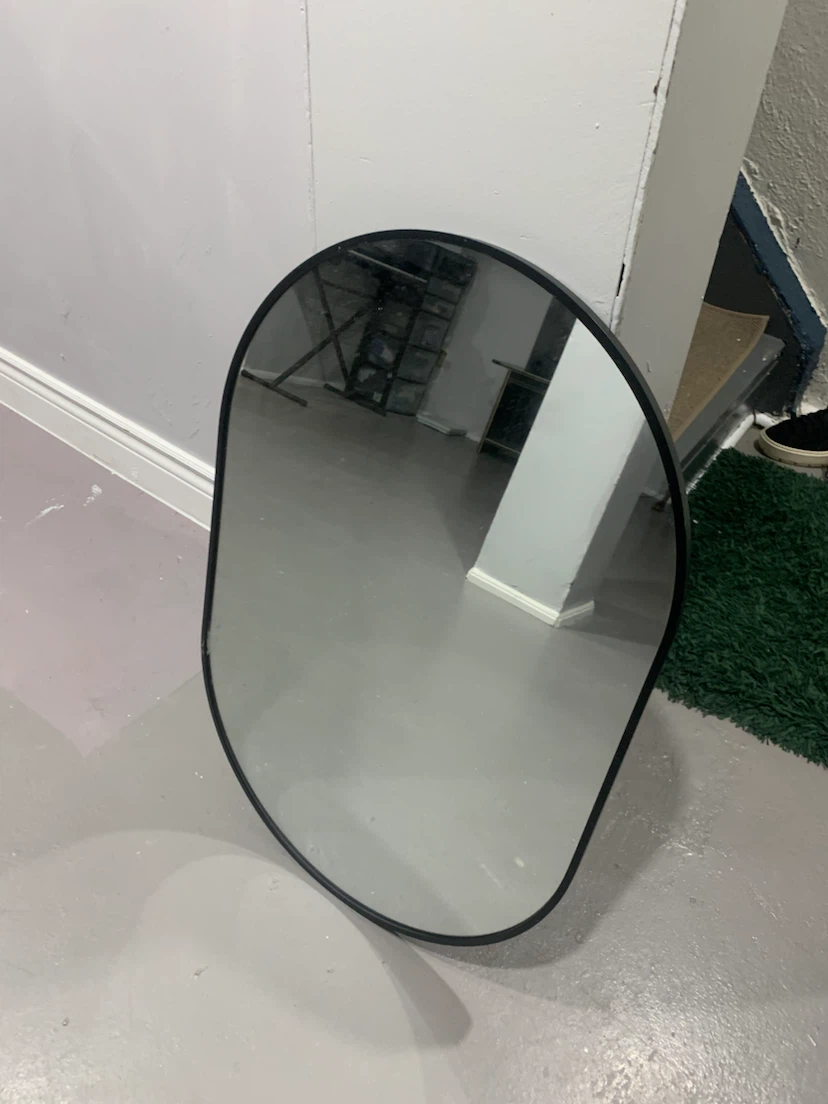 Black Irregular Shaped Wall Mirror