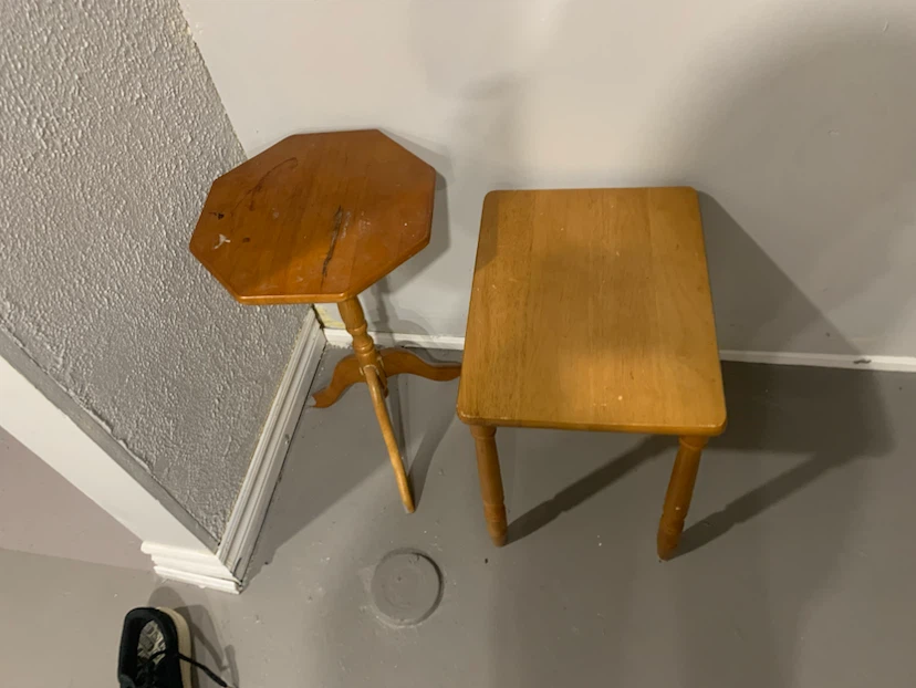 Set of Two Wooden Side Tables