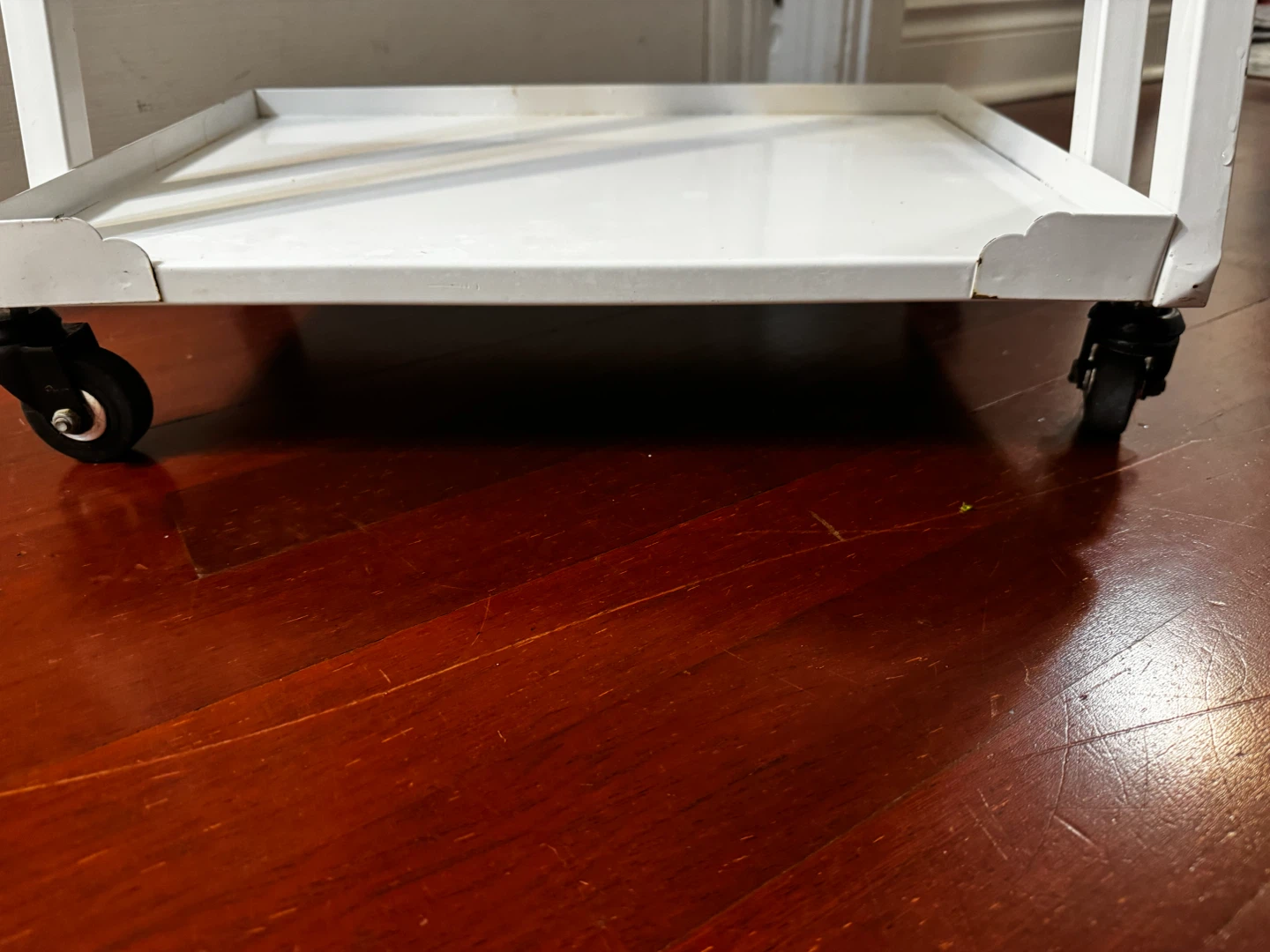 White Rolling Three-Tier Metal Cart - photo 3