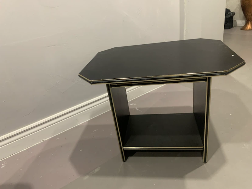 Black and gold accent side table
