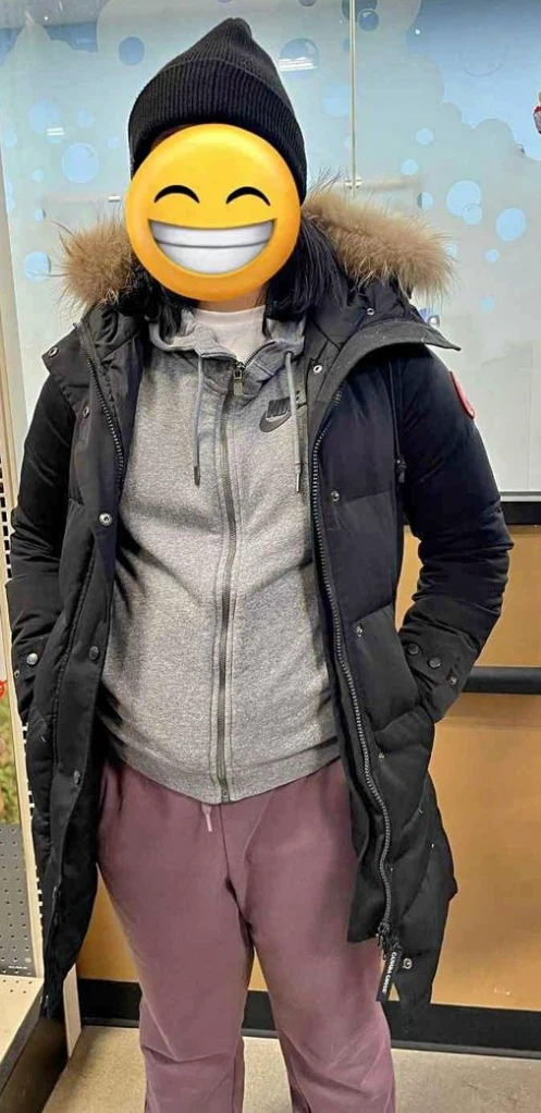 Women Black Down Parka XS