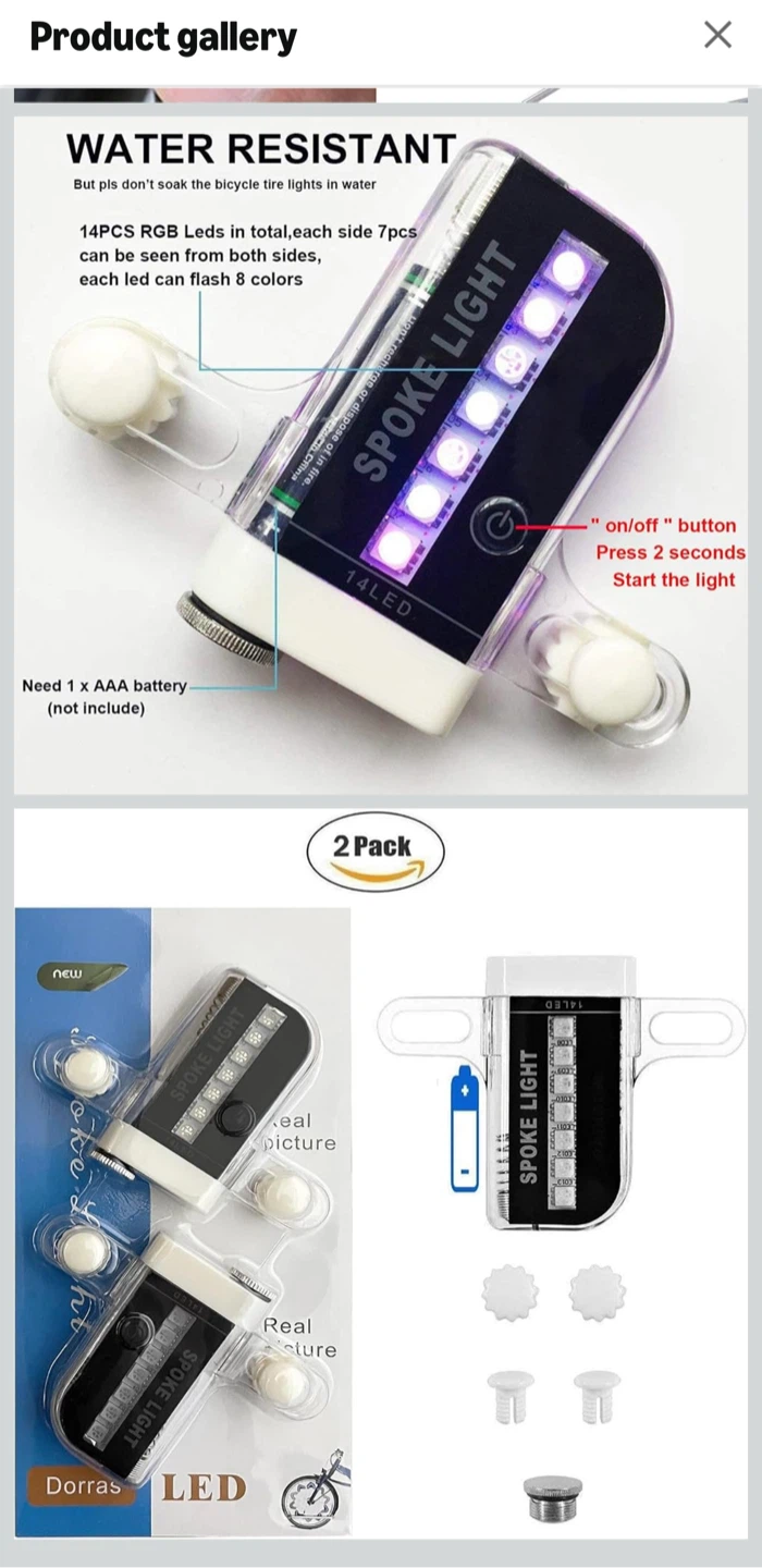 LED Bike Spoke Wheel Lights 2 Pack - photo 4