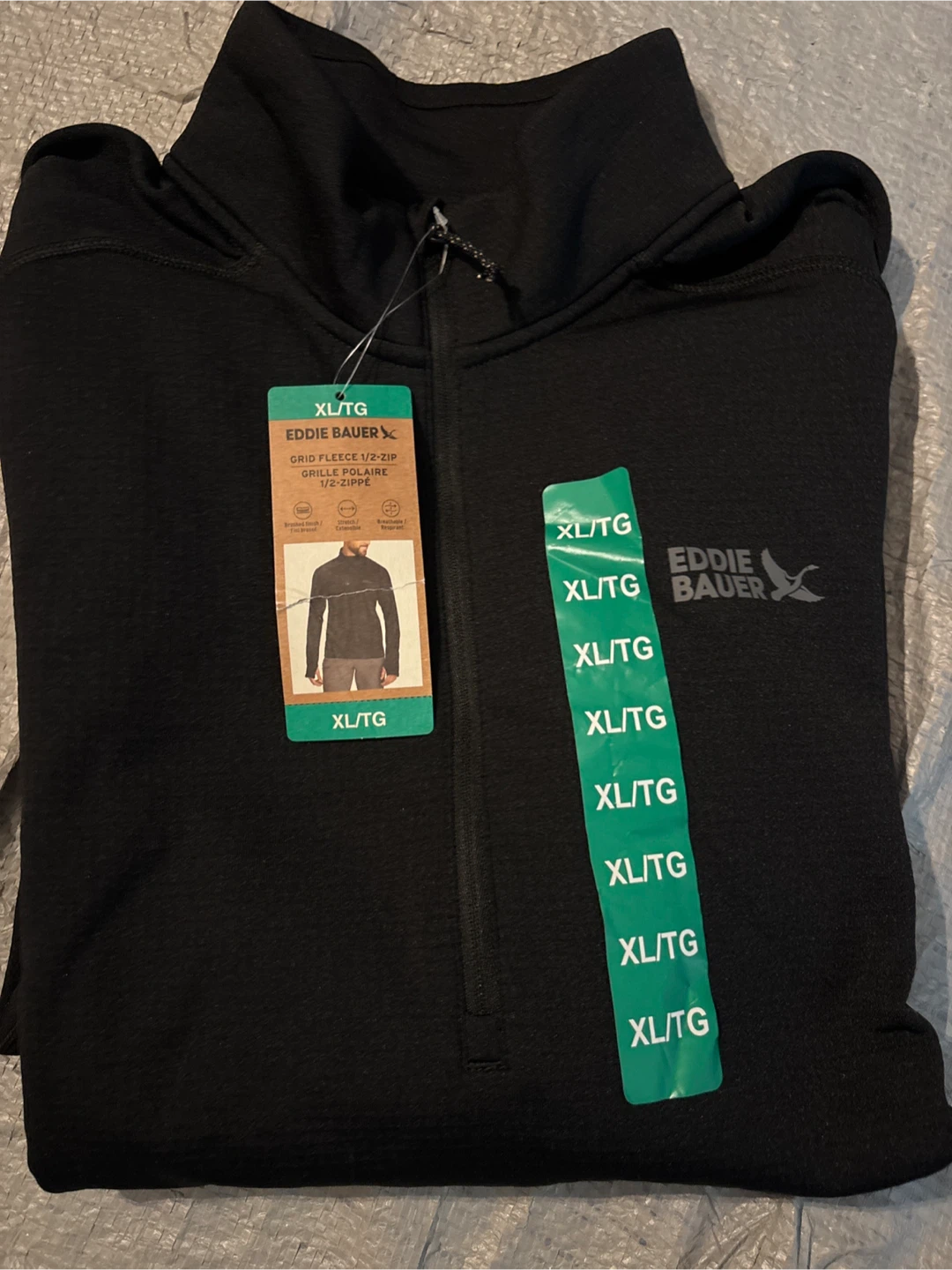 New Eddie Bauer Men's Grid Fleece 1/2-Zip - XL
