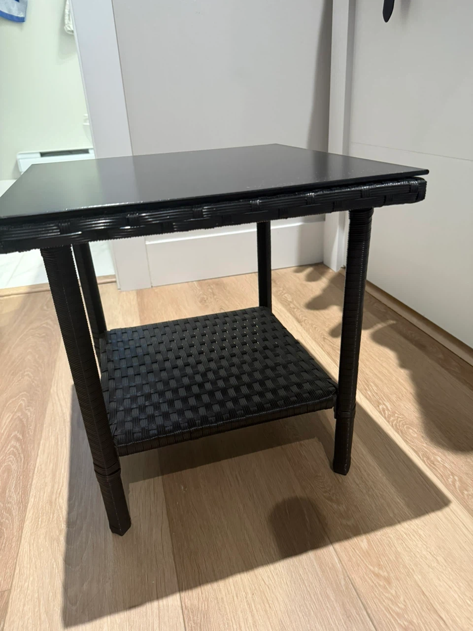 Black Wicker Side Table - photo 2