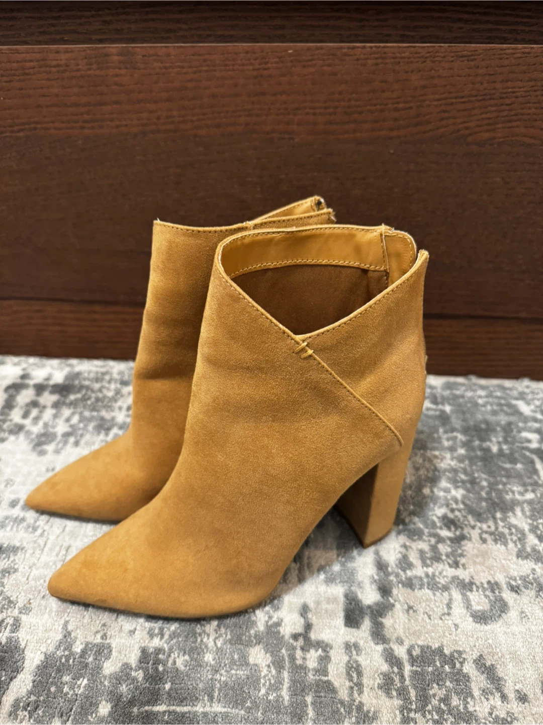Pink Lily Tan Suede Ankle Boots