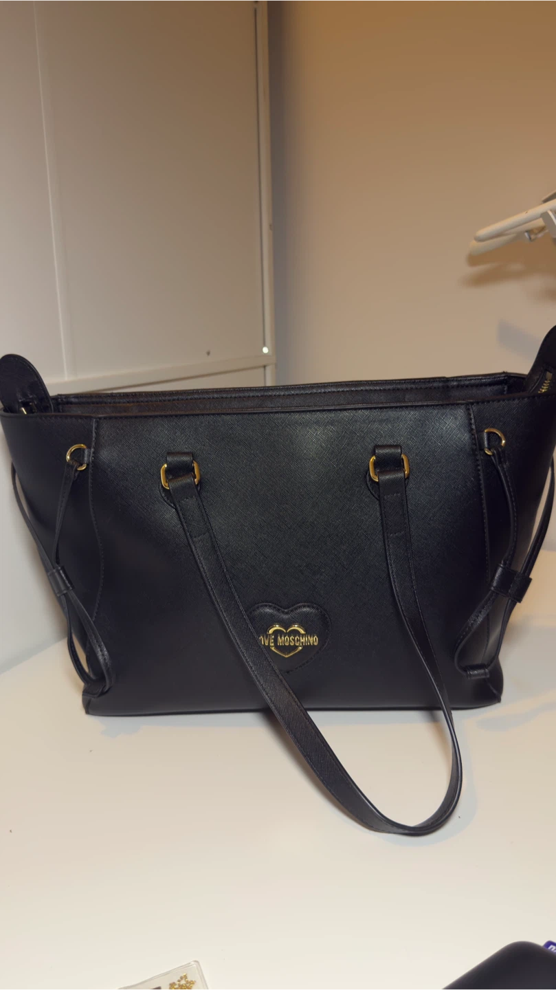 Love Moschino Black Saffiano Tote Bag