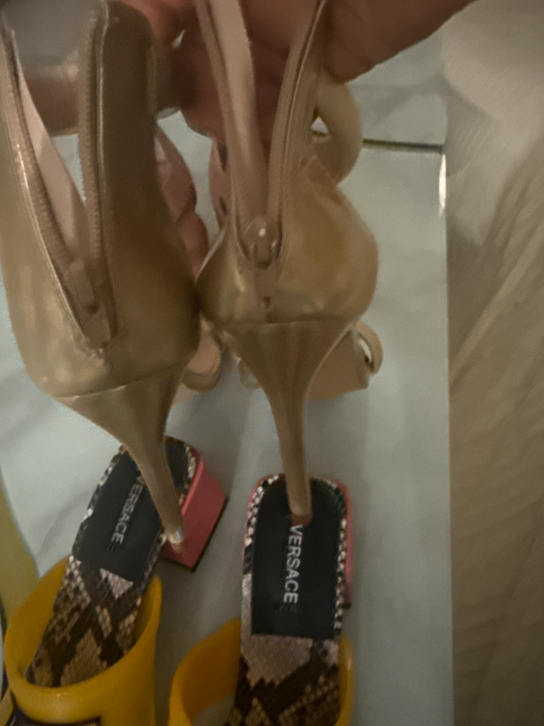Rouge Helium Gold Stiletto Heels - photo 2