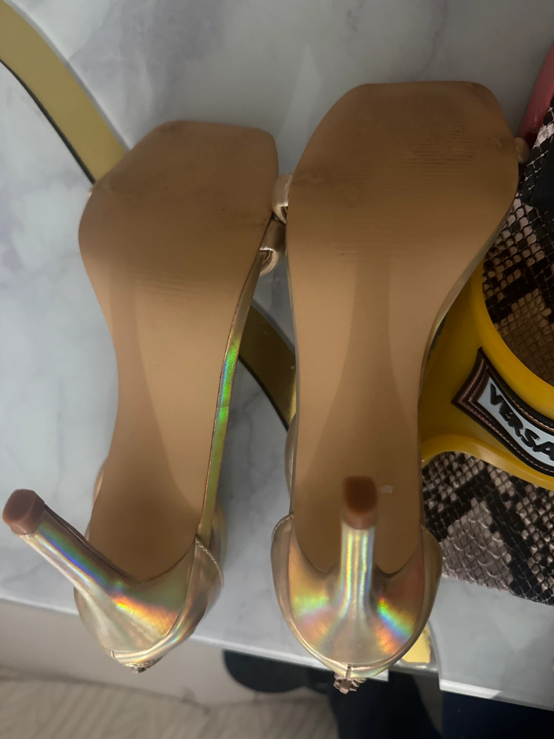 Rouge Helium Gold Stiletto Heels - photo 3