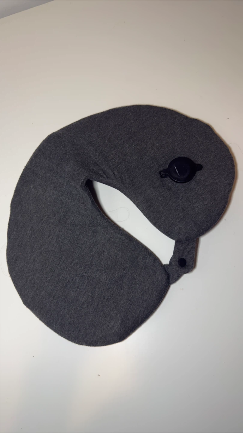Gray Inflatable Travel Neck Pillow