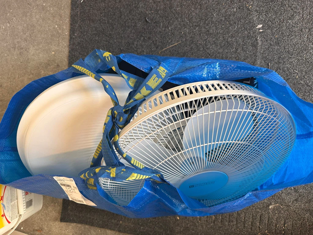 Utilitech white standing fan