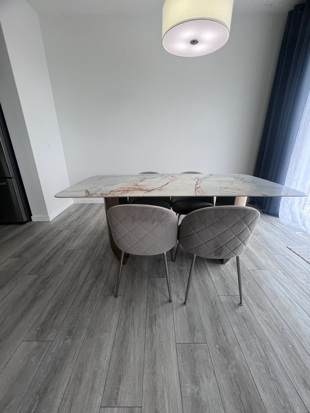 Orren Ellis Stone Dining Table with Gold Base - photo 4