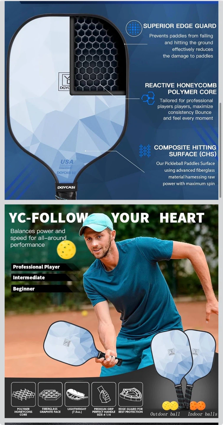 DGYCASI Pickleball Paddle Set - photo 3