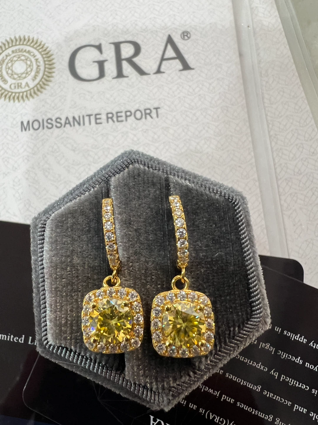 Yellow Moissanite Hoop Earrings