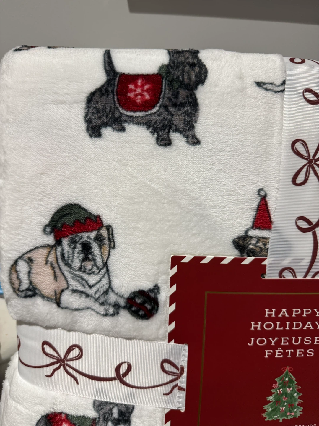 Happy Holidays Dog Print Blanket - photo 2