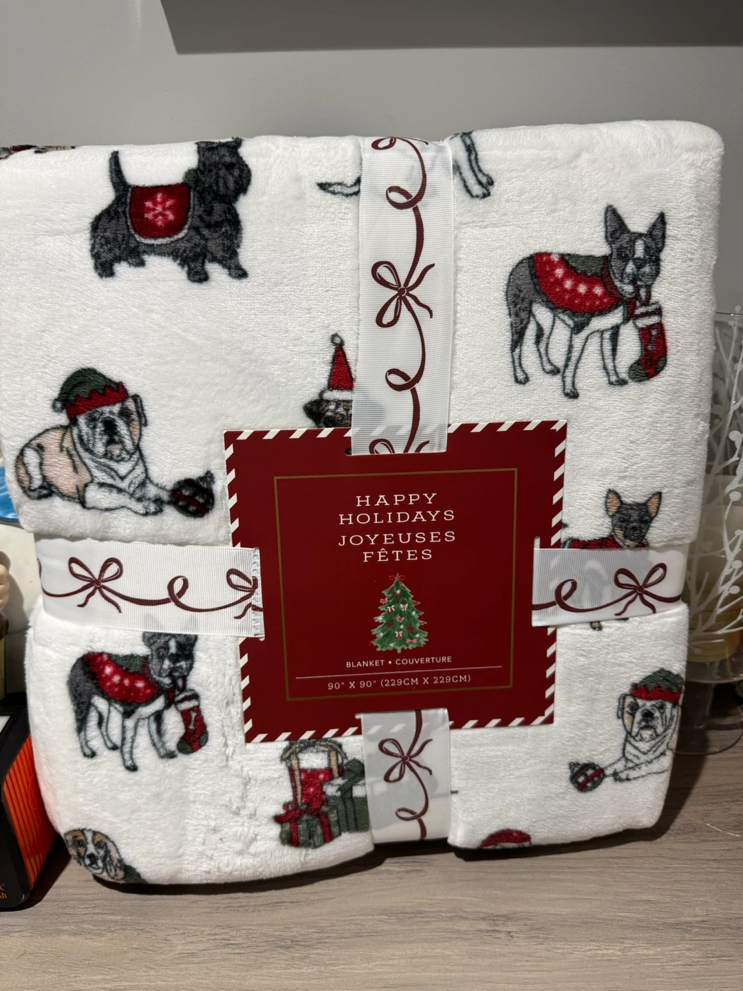 Happy Holidays Dog Print Blanket - photo 4