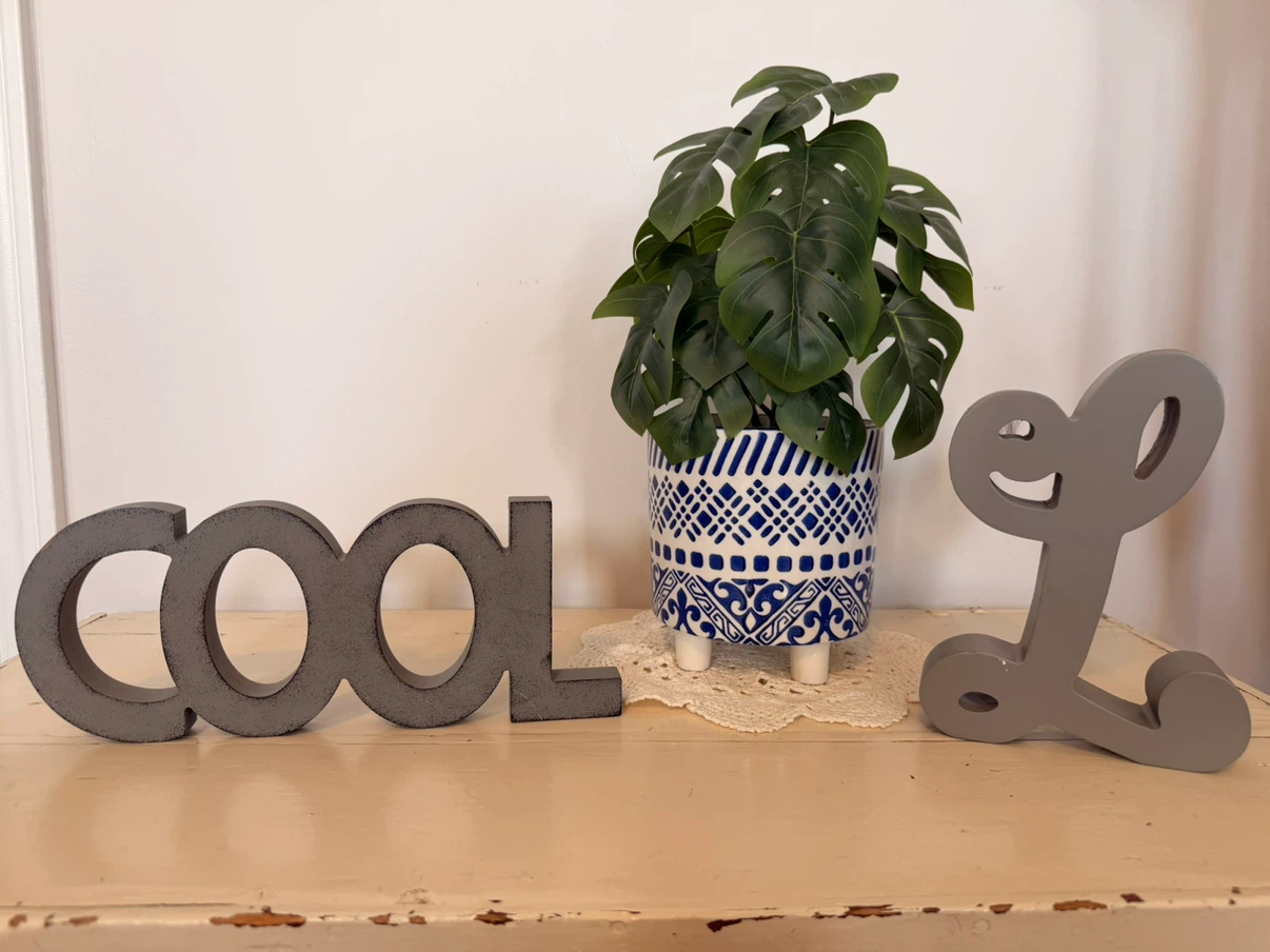 $5 for both!! Grey Decorative Signs Set (Cursive L and Cool)