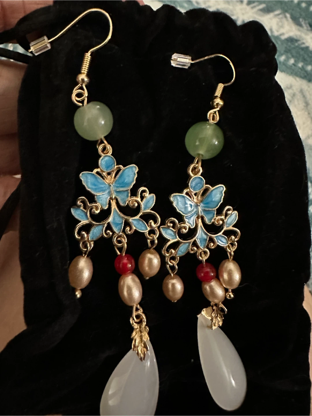 Vintage Style Butterfly Drop Earrings - photo 2