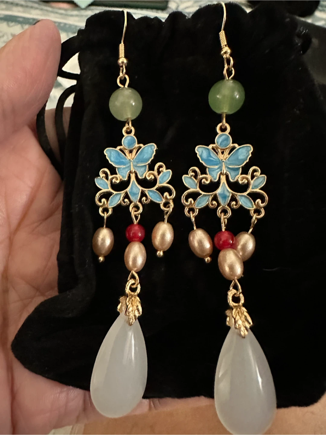 Vintage Style Butterfly Drop Earrings