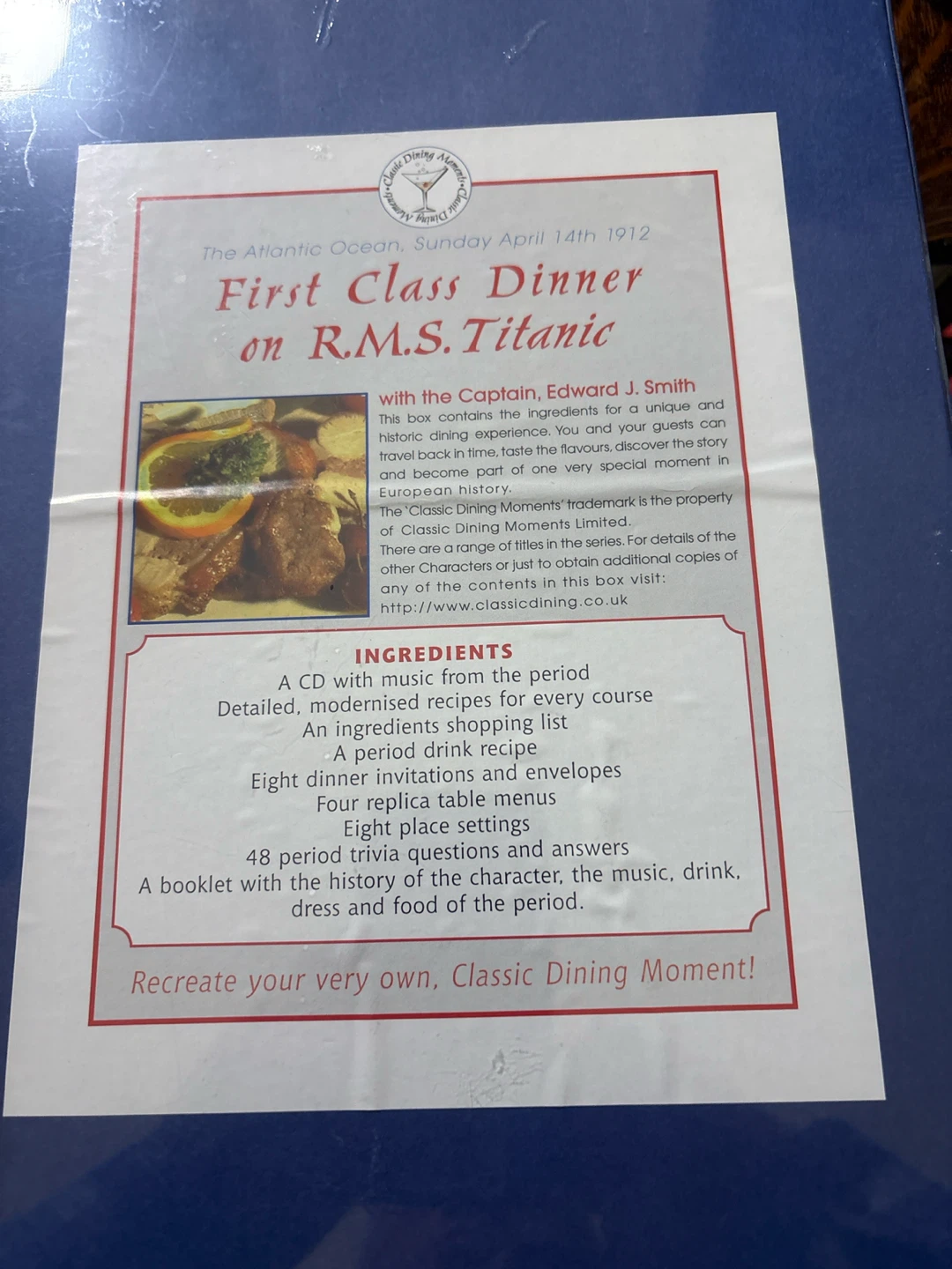 Classic Dining Moments First Class Dinner on R.M.S. Titanic - photo 2