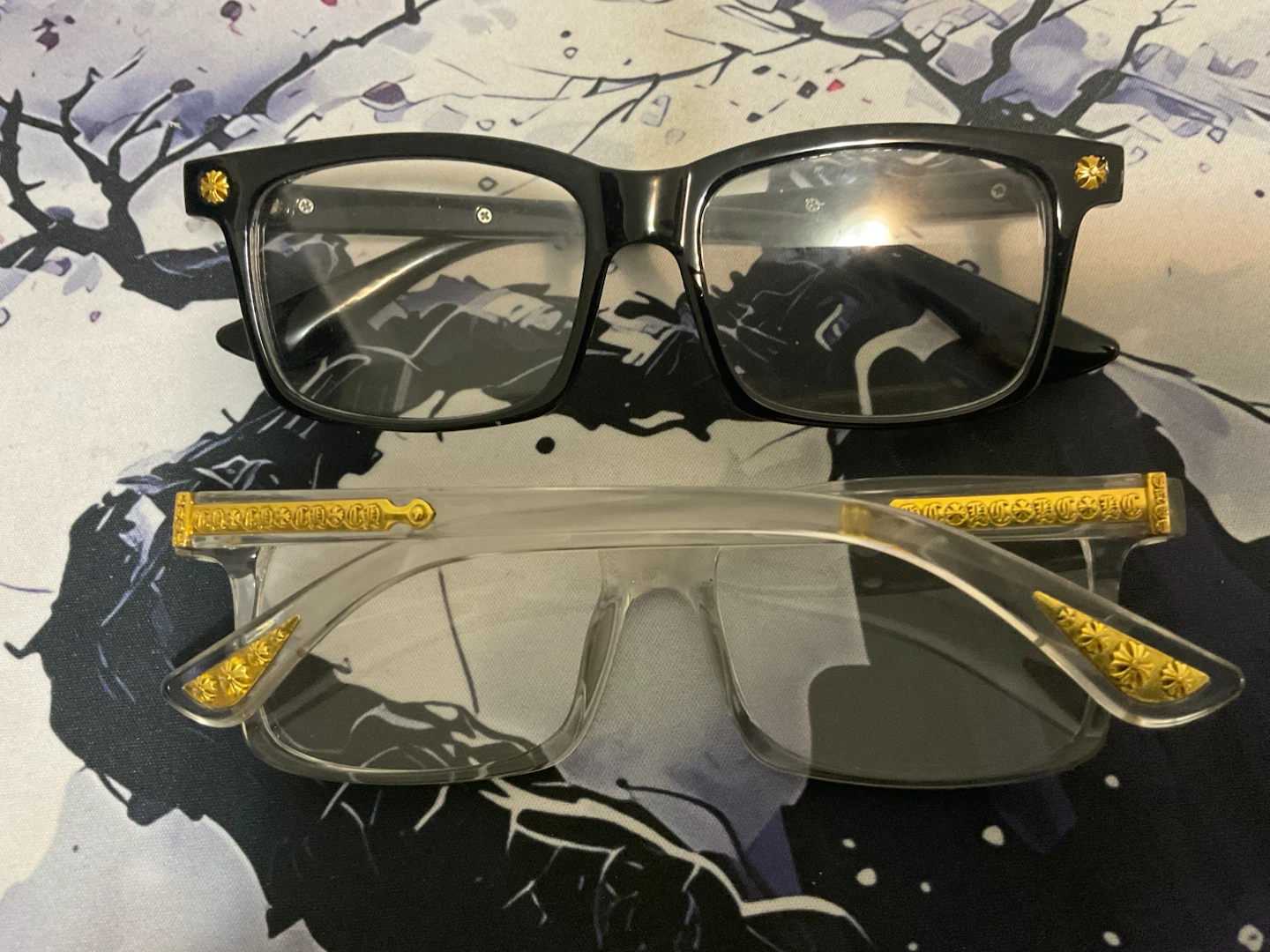 2 pairs Chrome heart glasses