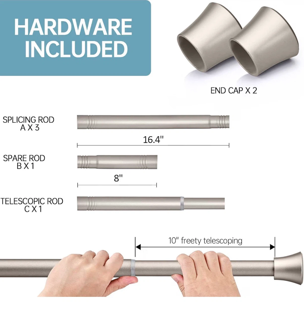 Adjustable Tension Curtain Rod - photo 2