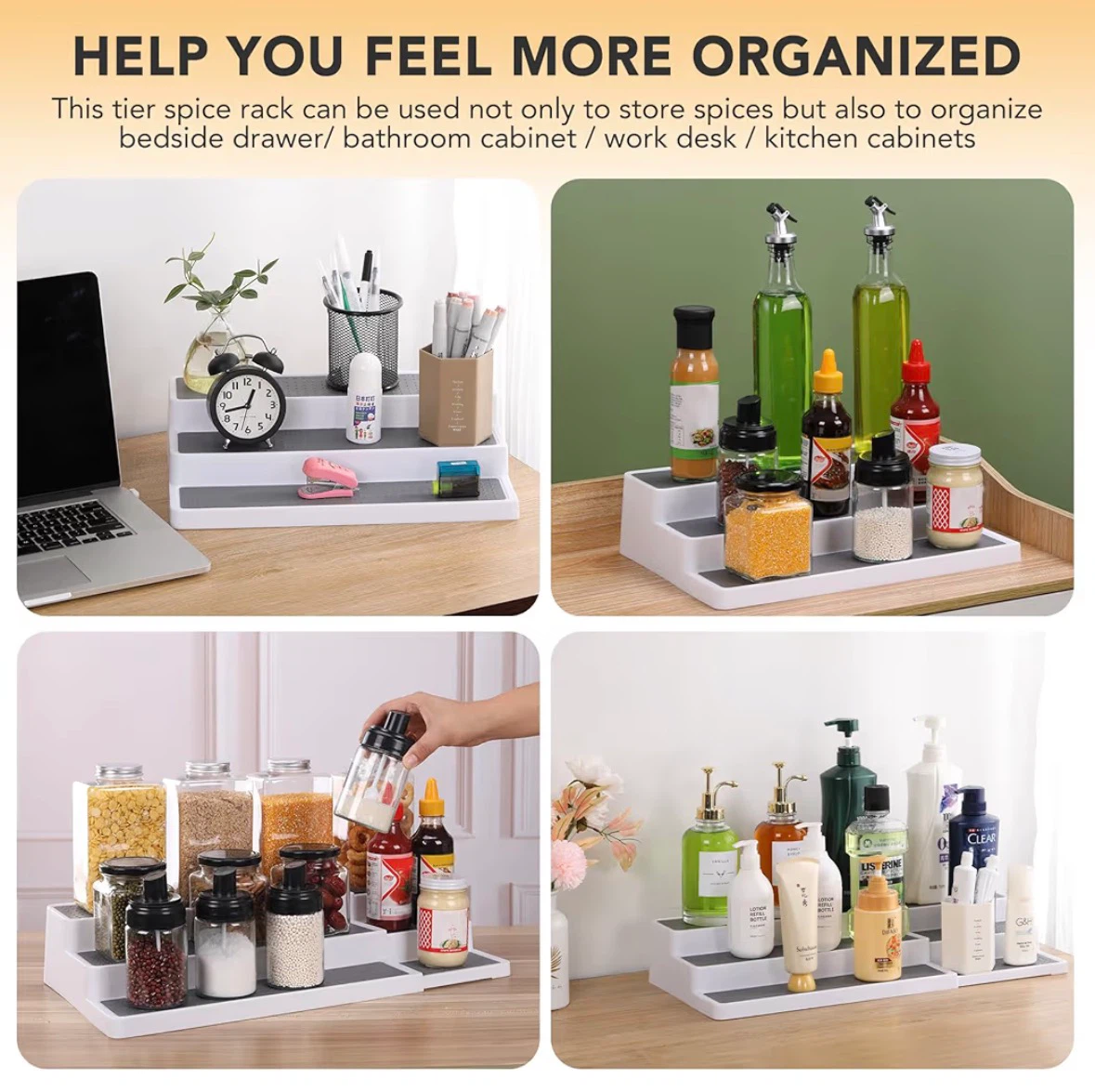3-Tier Expandable Spice Rack Organizer - photo 2