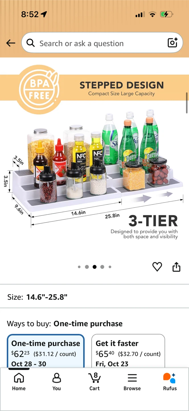 3-Tier Expandable Spice Rack Organizer - photo 3
