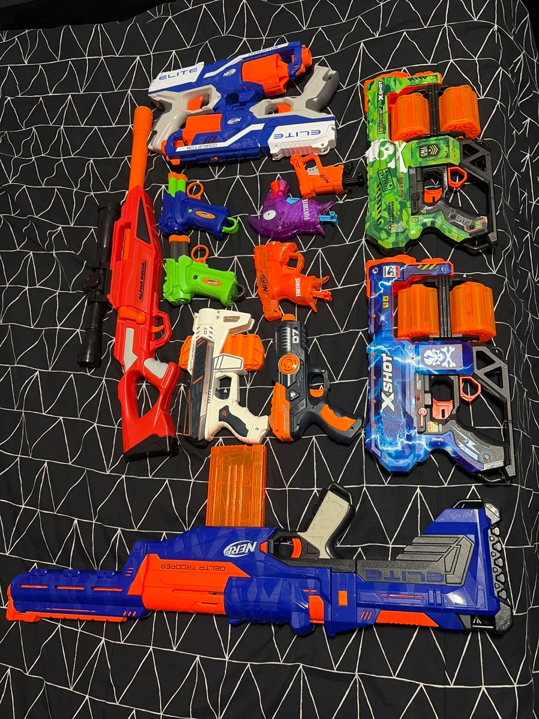 Assorted Nerf and X-Shot Foam Dart Blaster Collection