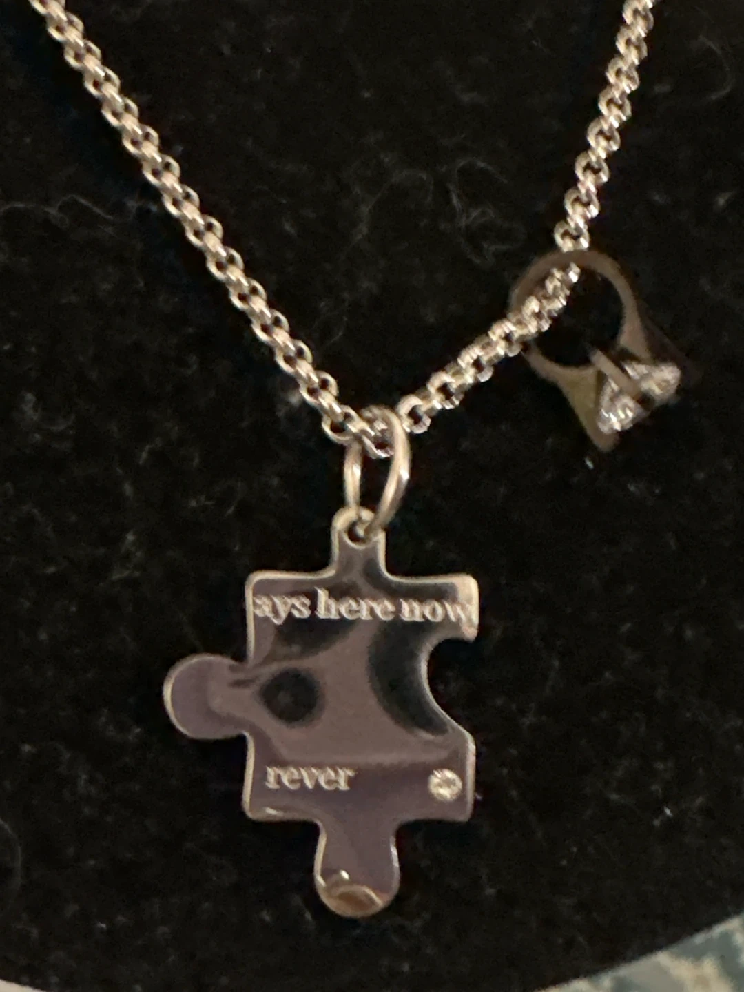 Silver-Tone Puzzle Piece Necklace - photo 3