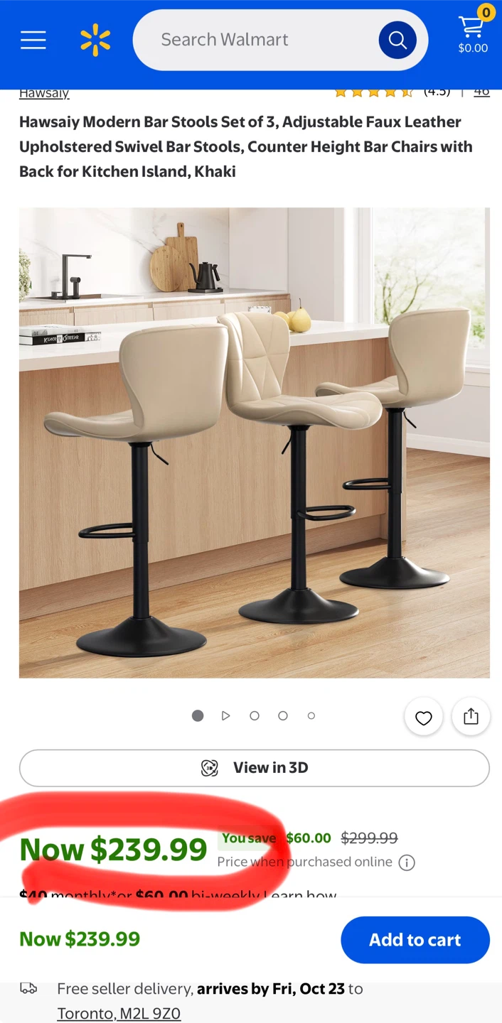 Bar Stools Set of 3 - photo 4