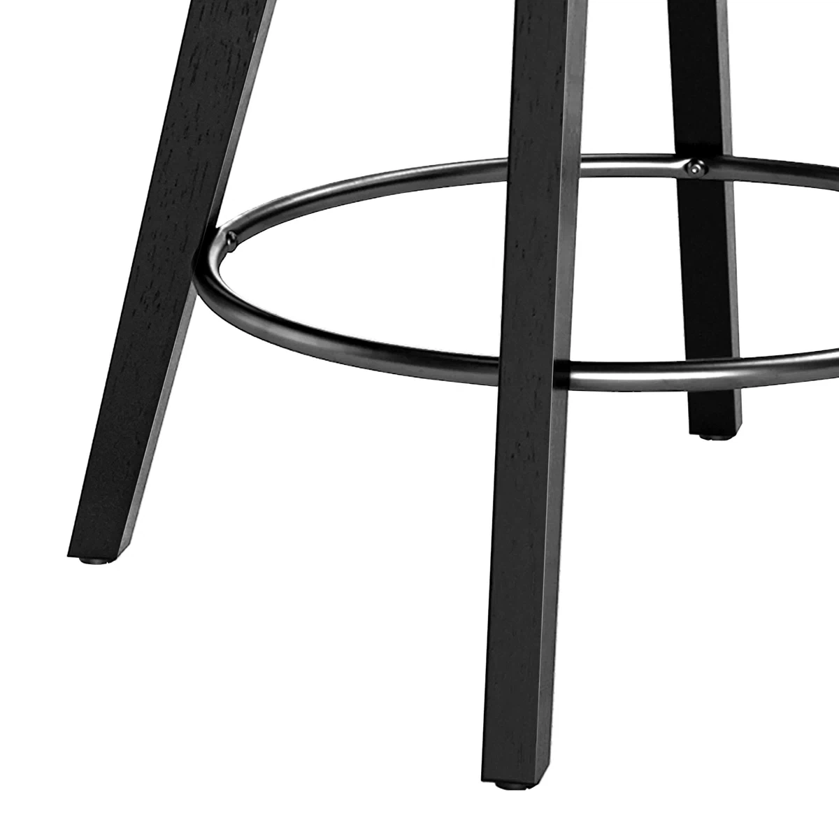 Set of 2 Swivel Bar Stools, Brown Faux Leather - photo 5