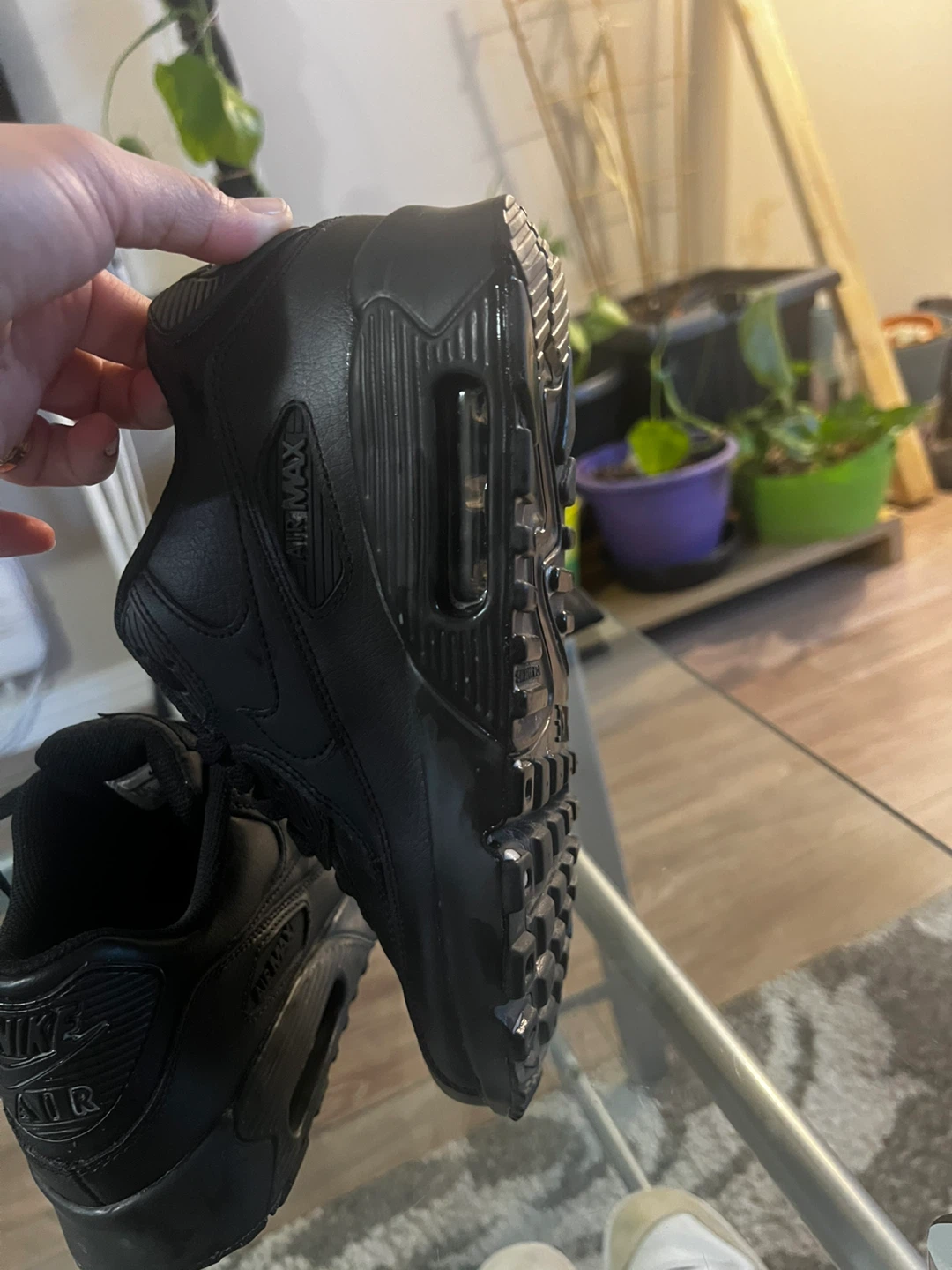 Nike Air Max 90 Triple Black 5.5y us - photo 2