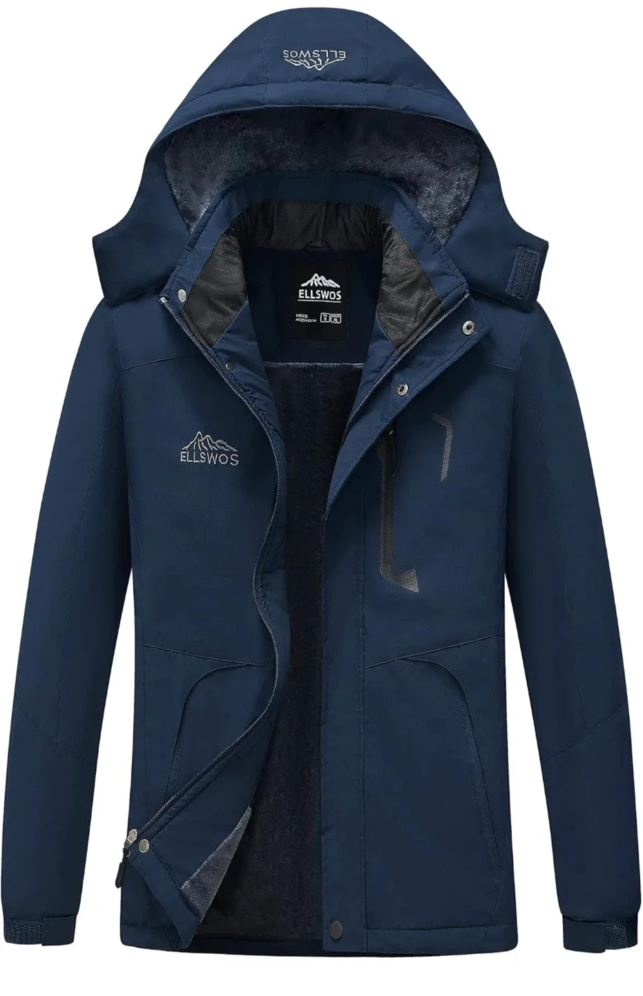 ELLSWOS Men's Winter Jacket Navy Blue