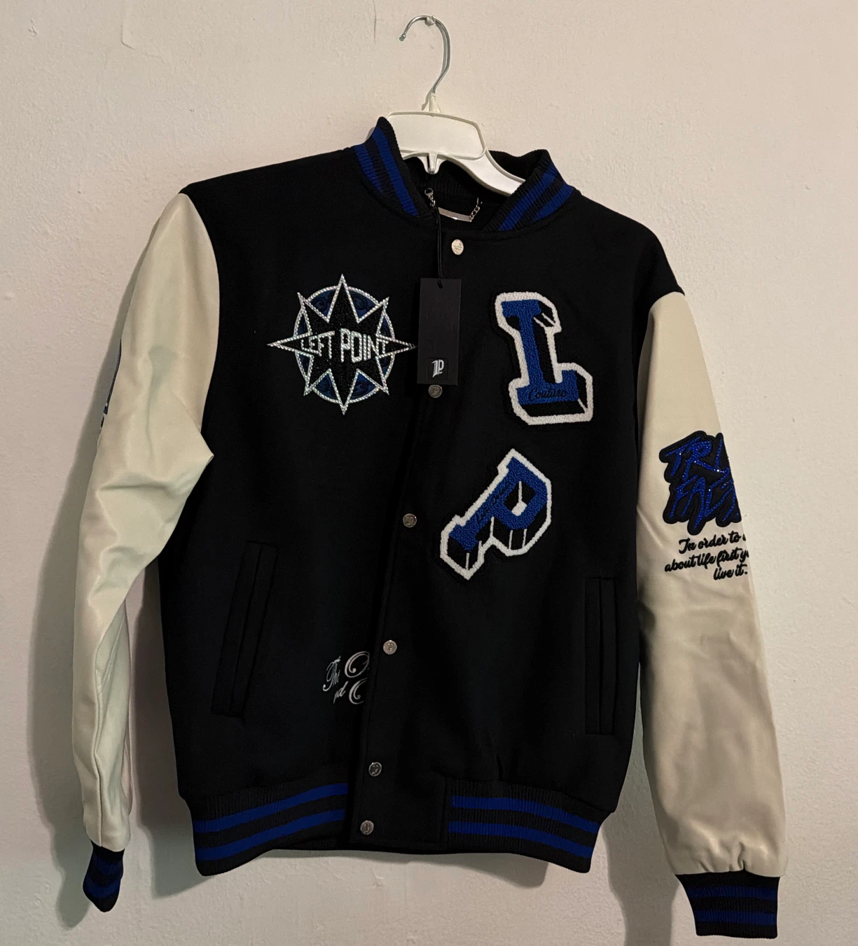 Left Point Couture Varsity Jacket
