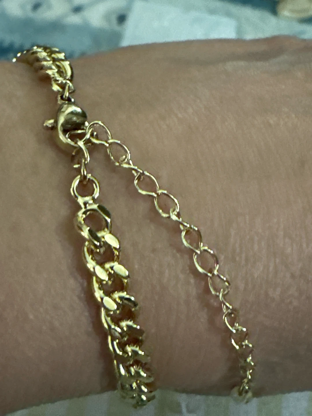 14k Gold laminated Evil Eye Link Bracelet - photo 2