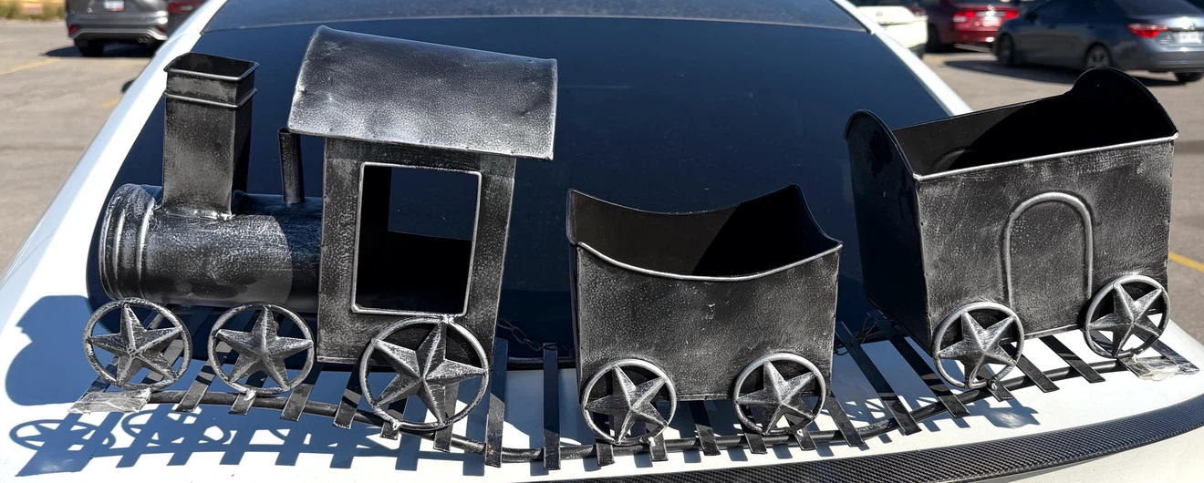 Metal Train Planter Set