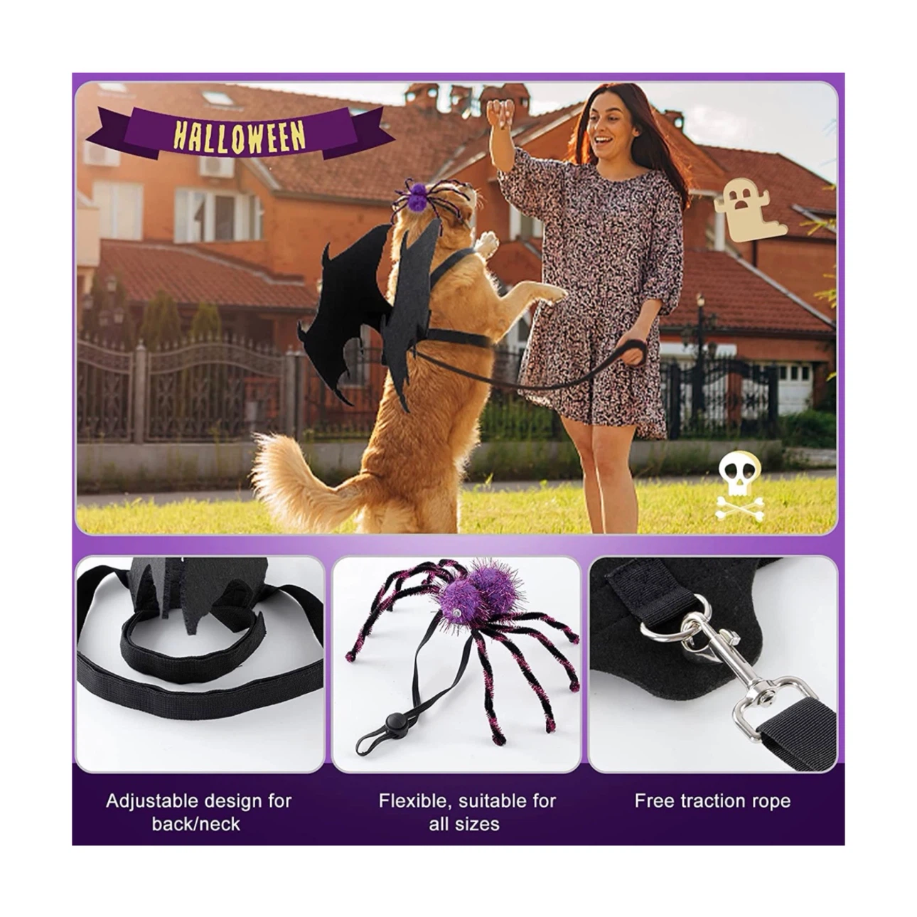 Brand new Dog Costume Halloween Bat Wings - photo 4