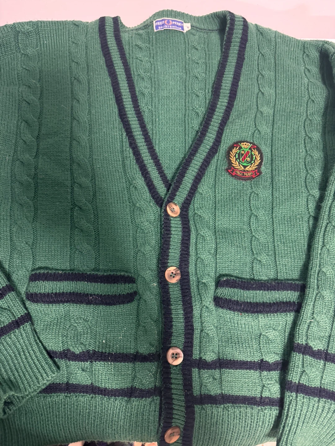 Vintage Fred Perry Green Cardigan - photo 4