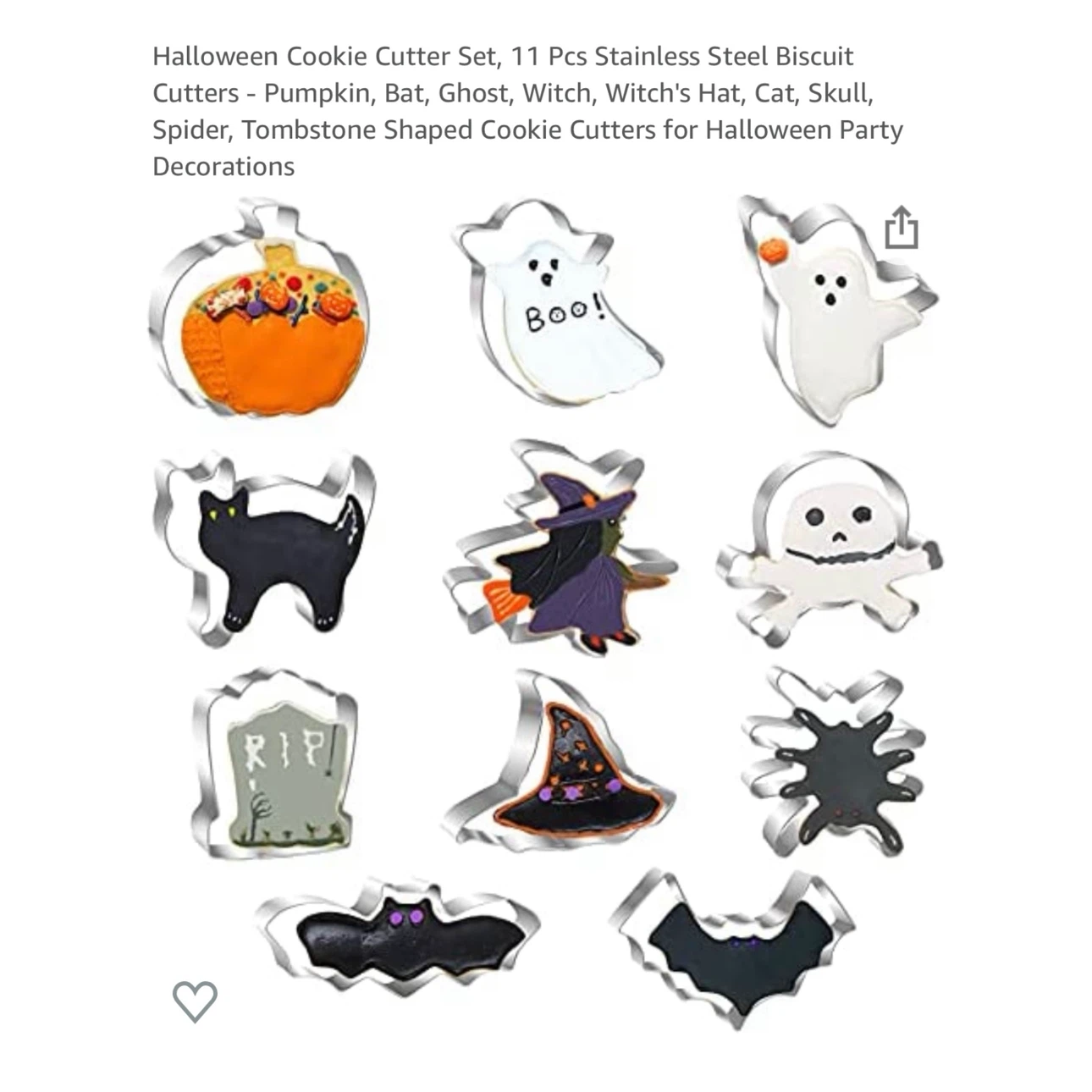 Brand new 11 PCs Halloween Stainless Steel Cookie Cutter Set